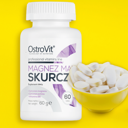 OstroVit Magnez Max Skurcz, Kompleks witamin i minerałów magnez potas witamina B6, 60 tabletek 